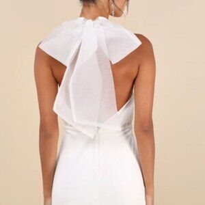 Lulus NWT White Organza Halter Backless Mini Dress - Medium